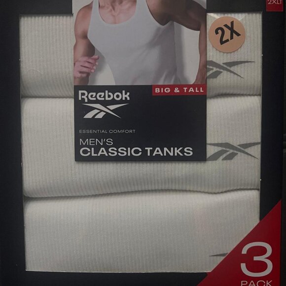 Reebok Other - 🔥Reebok 3 Pack Big & Tall 100% Cotton Tank Top Undershirts White Size 2XL-Tall